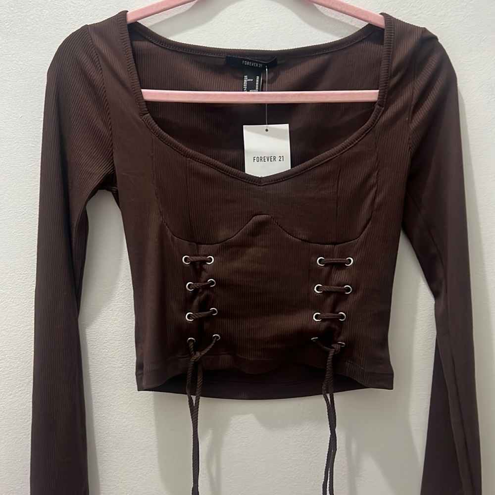 Brown Long Sleeve Top